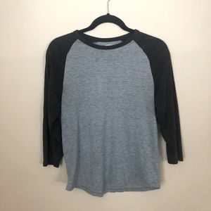 Men’s Blue and Grey Baseball Tee